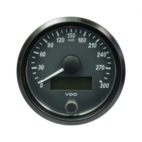Compteur de vitesse VDO SingleViu Diamètre 80mm Fond Noir 300KM/H - 1